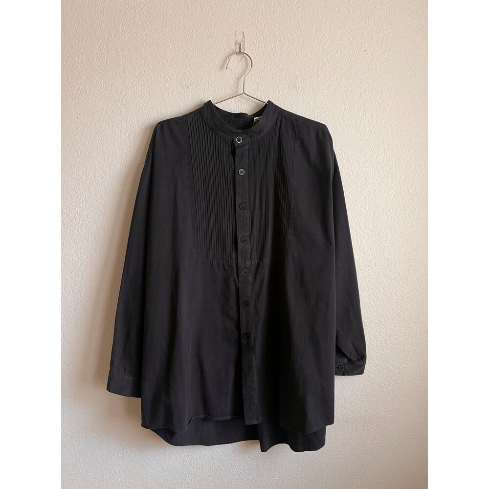 Frontier Classics Men's Western Cotton Button Down Bib Shirt in Black Size XXL